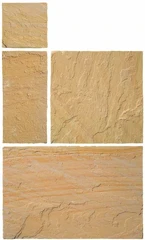 Global Stone Buff Brown Natural Sandstone Paving Pack, 16.98m²